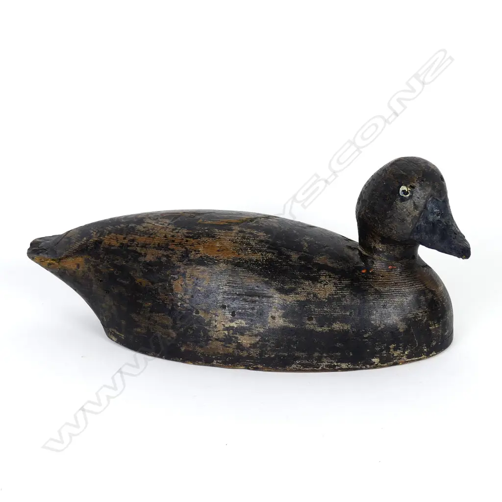 An early vintage wooden teal duck decoy Image 1++