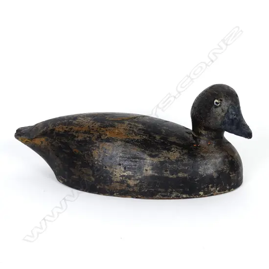 An early vintage wooden teal duck decoy