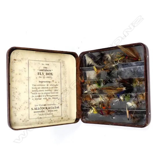 A rare large Allcock Smith fly box