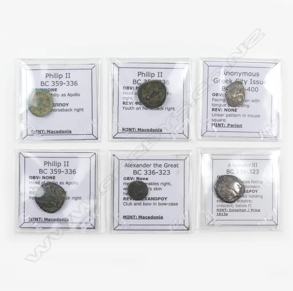 Six ancient Greek coins Image 1++