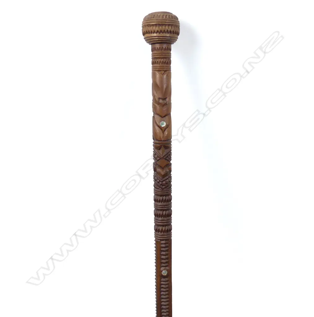 A Maori carved walking stick Image 1++