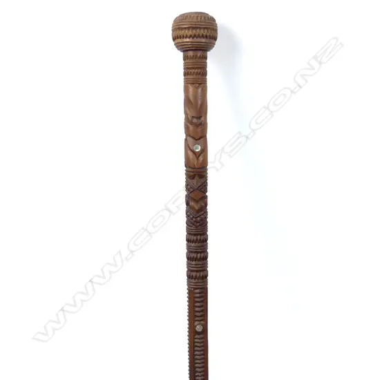 A Maori carved walking stick