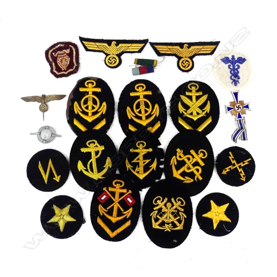 A selection of WWII German cloth patches