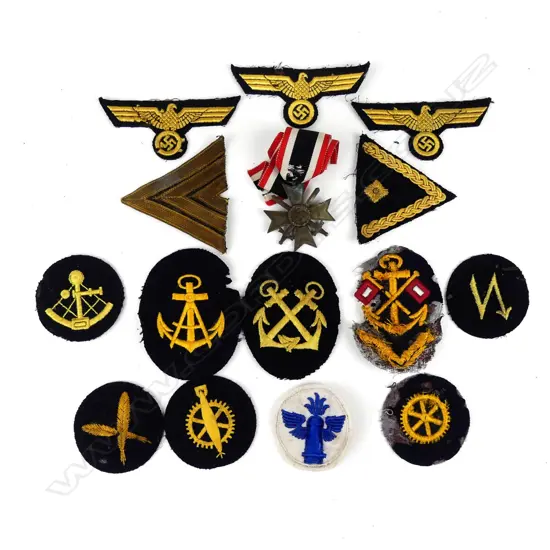 A selection of WWII German cloth patches