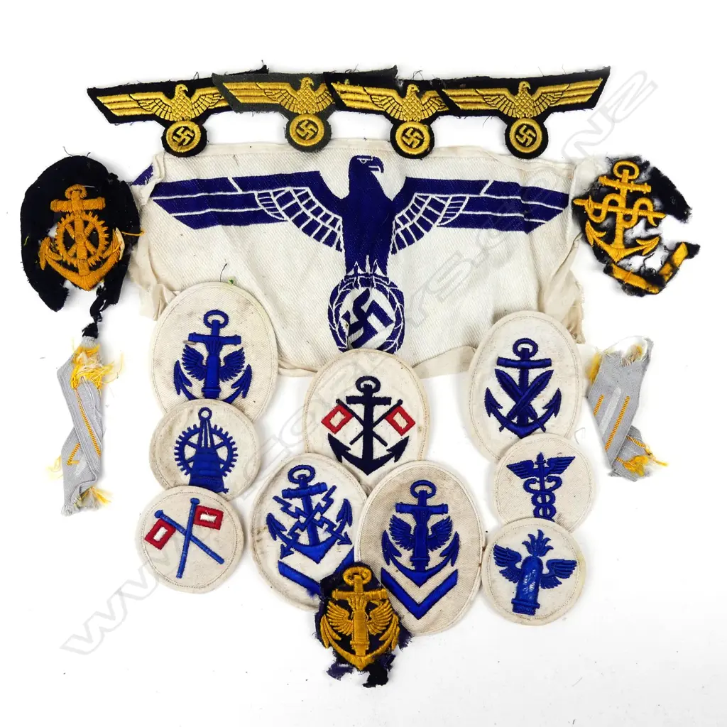 A selection of WWII German Kriegsmarine cloth patches Image 1++