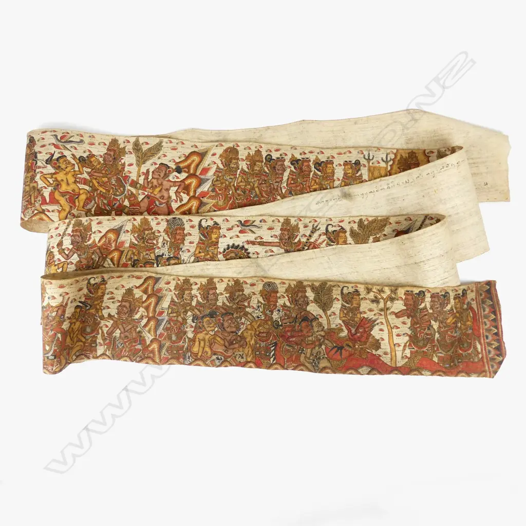 A Balinese painted linen scroll Image 1++