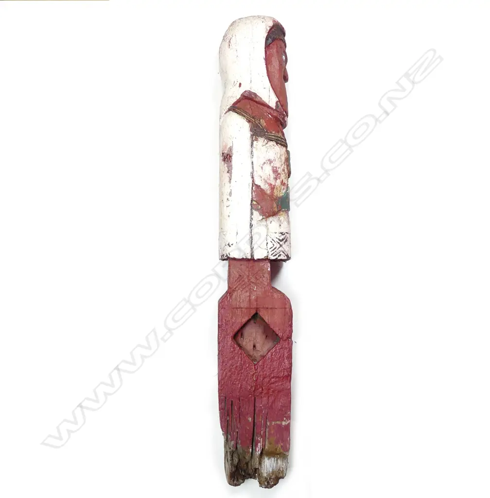 A 19th/20thC Maori carved female figured post ex. Whakarewarewa Village Image 1++