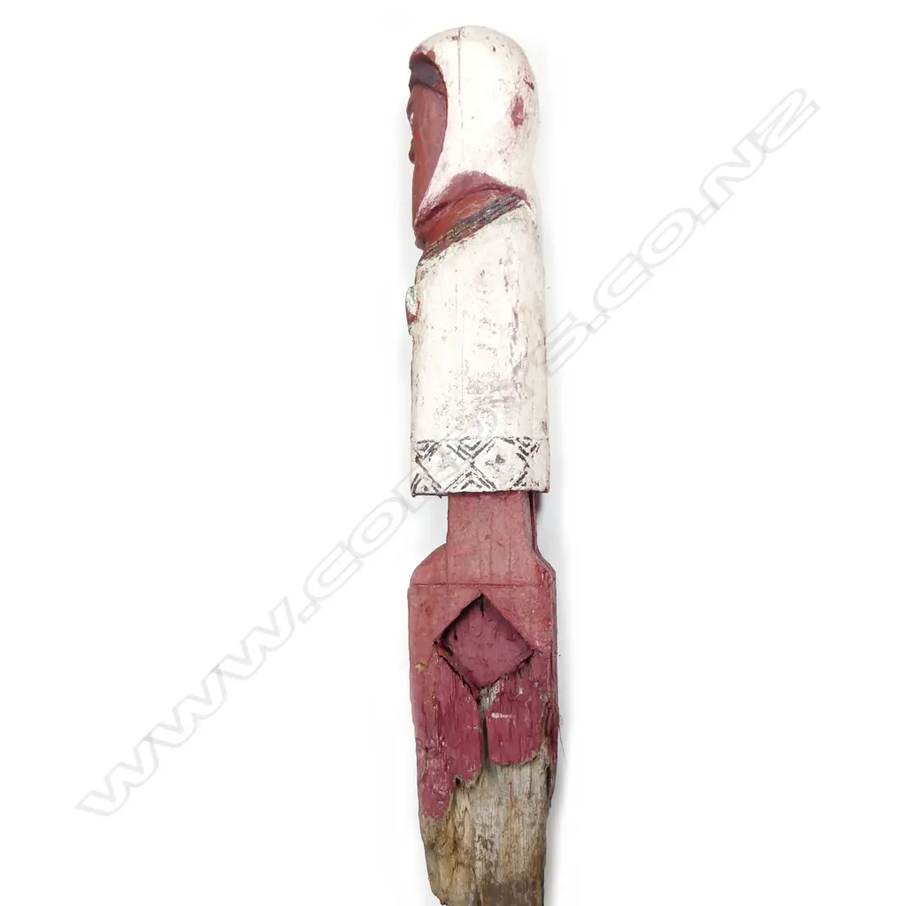 A 19th/20thC Maori carved female figured post ex. Whakarewarewa Village Image 1++