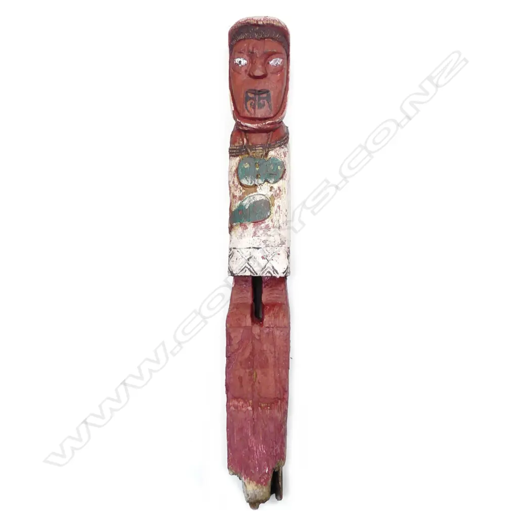 A 19th/20thC Maori carved female figured post ex. Whakarewarewa Village Image 1++