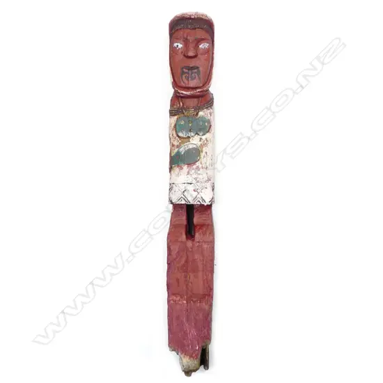 A 19th/20thC Maori carved female figured post ex. Whakarewarewa Village