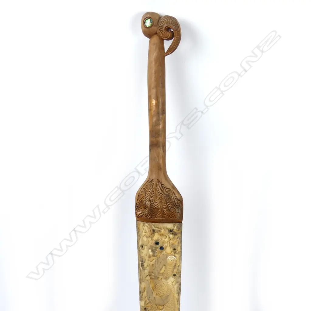 An unusual Maori folk art carved swordfish bill Image 1++