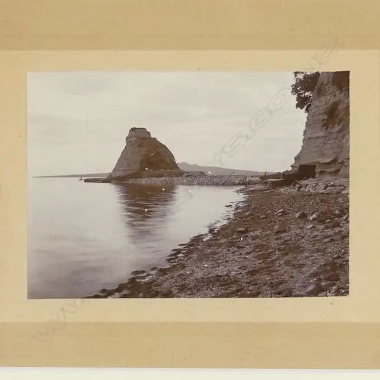 A rare early photographic print of Britomart Point/Commercial Bay