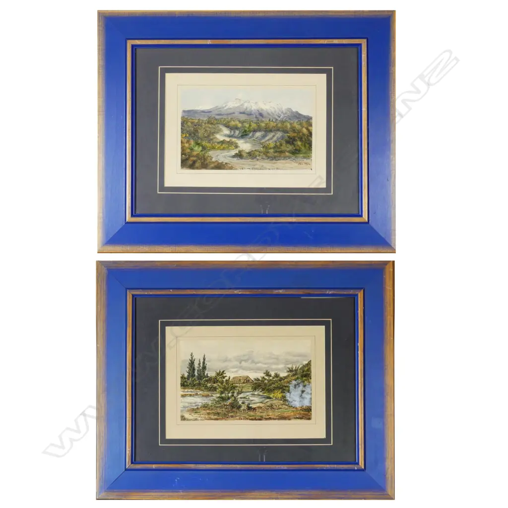 A pair of watercolours by M. Wills Image 1++