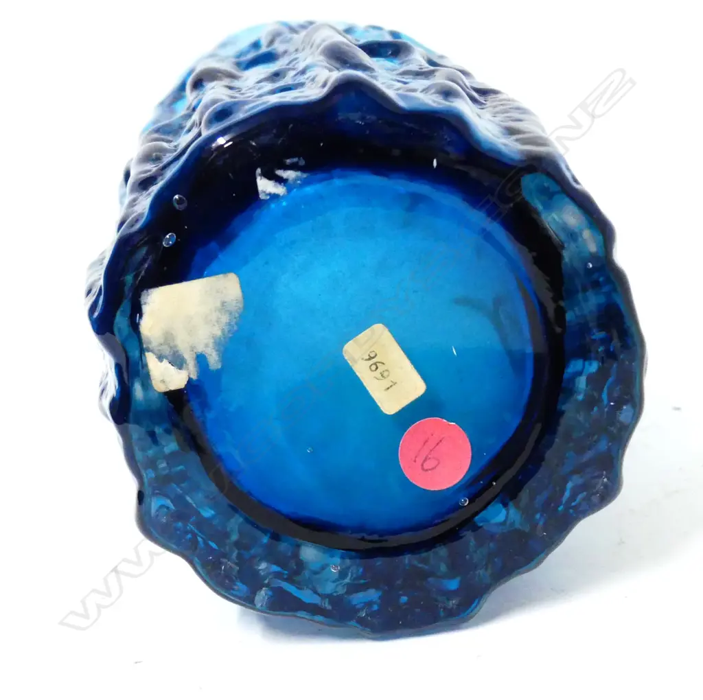 A Whitefriars cylindrical bark vase in turquoise Image 1++