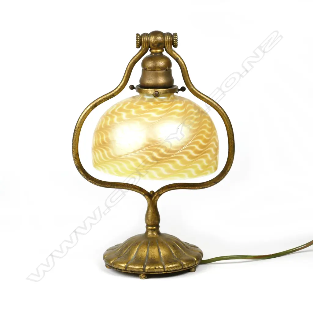 A Tiffany Favrile Harp desk lamp Image 1++