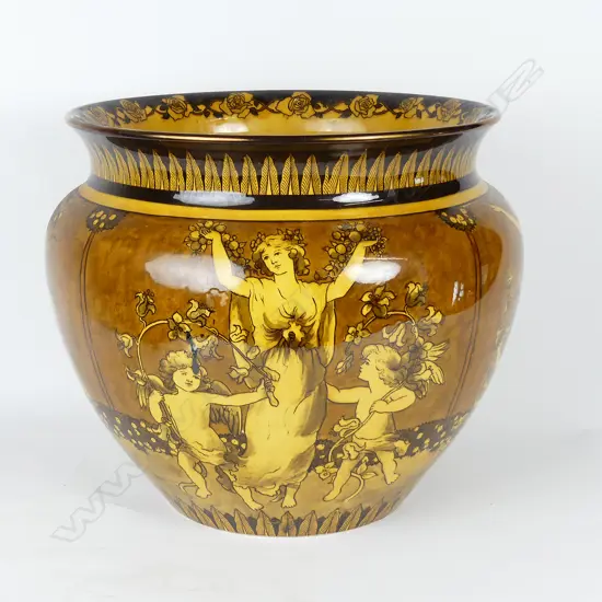 A rare and impressive large Doulton Art Nouveau jardiniere