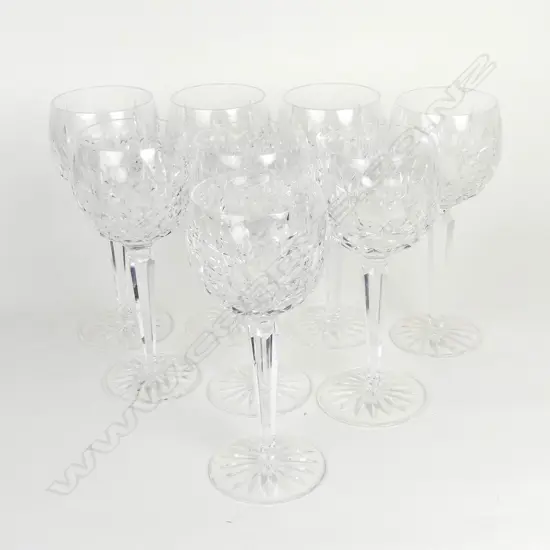 A set of eight Waterford crystal wine glasses