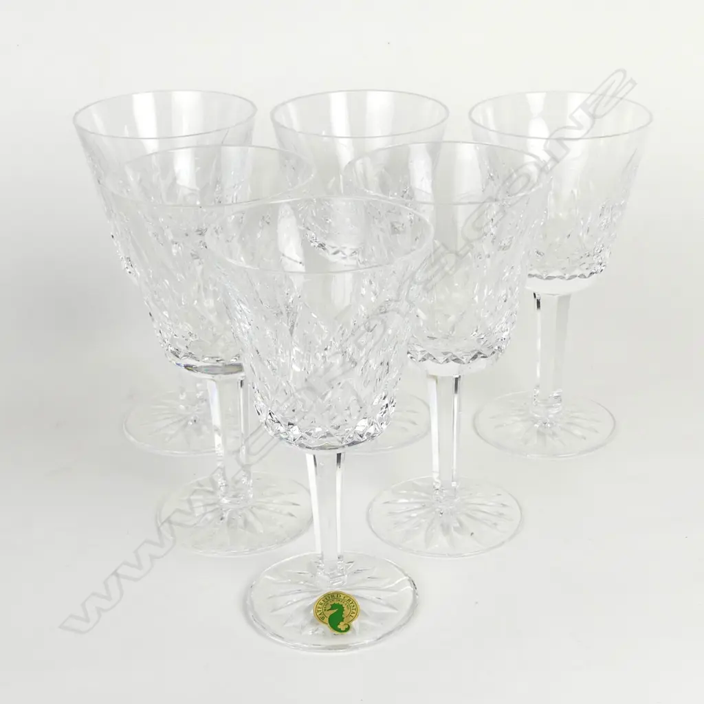 A set of six Waterford crystal wine glasses Image 1++