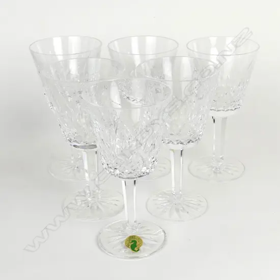 A set of six Waterford crystal wine glasses