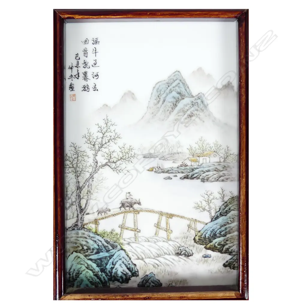 A pair of Chinese Republic period porcelain panels Image 1++