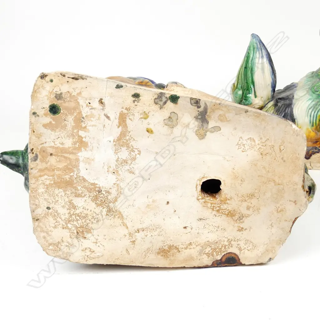 A pair of vintage Chinese roof tile finials Image 1++