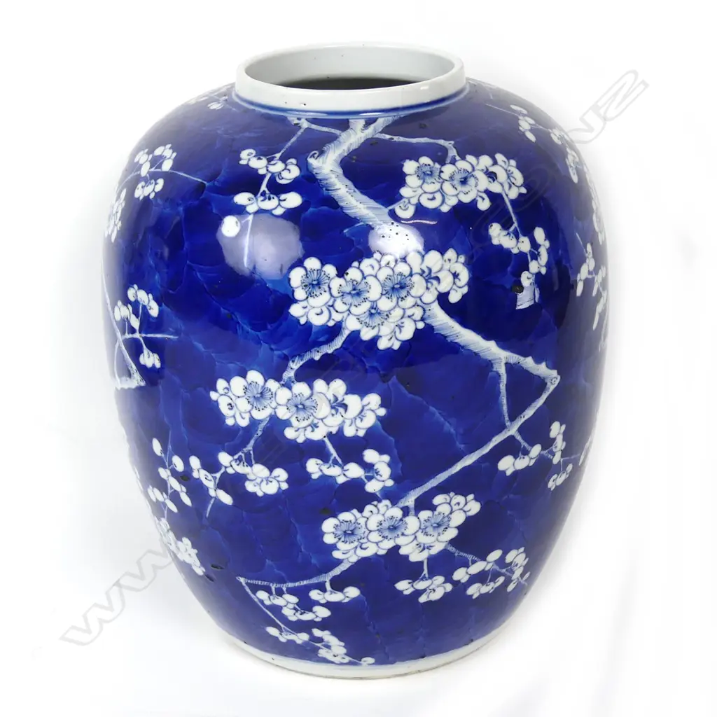 A Chinese blue and white ovoid jar Image 1++