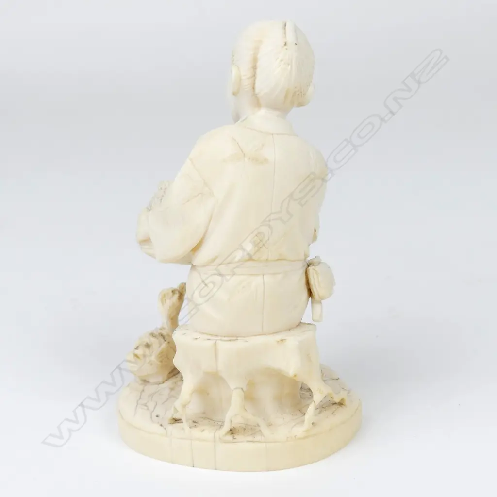 A Meiji period ivory figure of an elderly man Image 1++