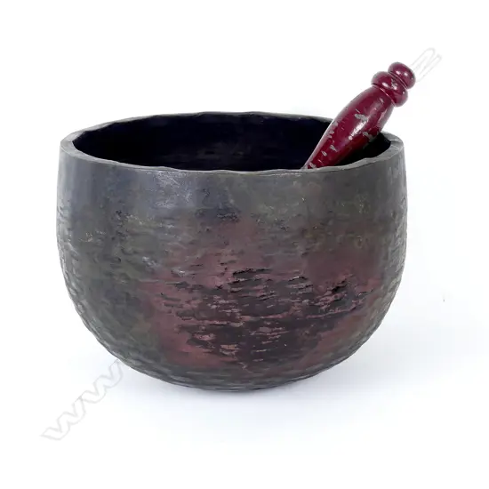An old Japanese Meiji bronze singing bowl