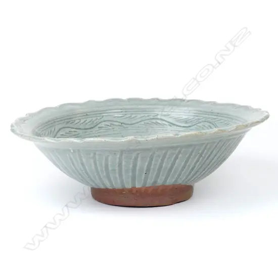 A Thai Sawankhalok celadon glazed bowl