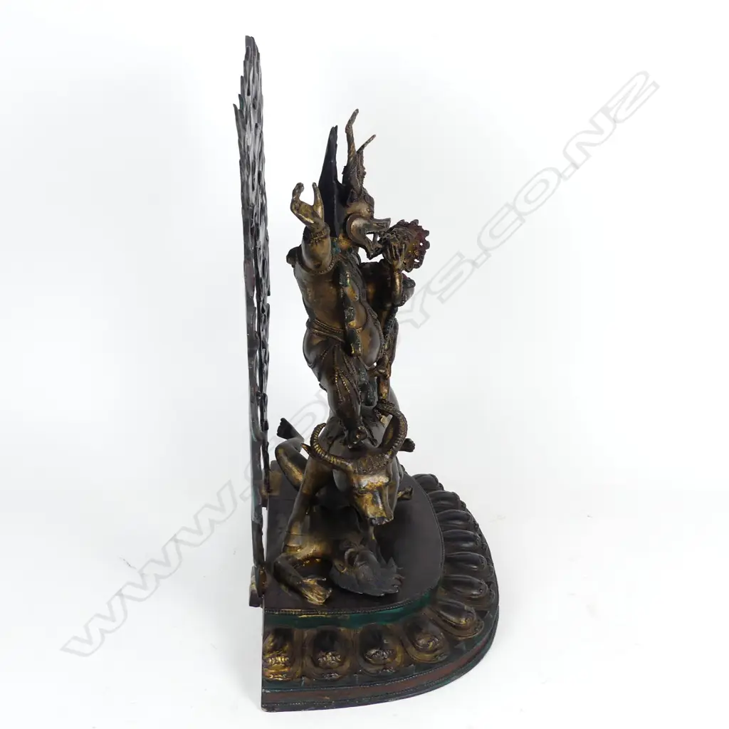 19thC or earlier Tibetan copper-bronze Buddhist statue of Yama Dharmaraja Image 1++