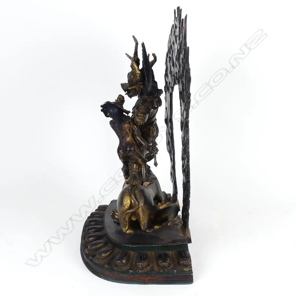 19thC or earlier Tibetan copper-bronze Buddhist statue of Yama Dharmaraja Image 1++