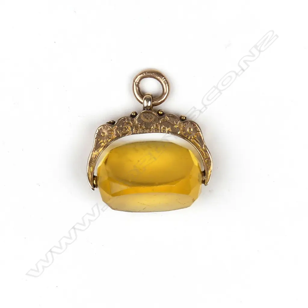 A late Victorian 9ct rose gold and citrine ?? spinner Image 1++