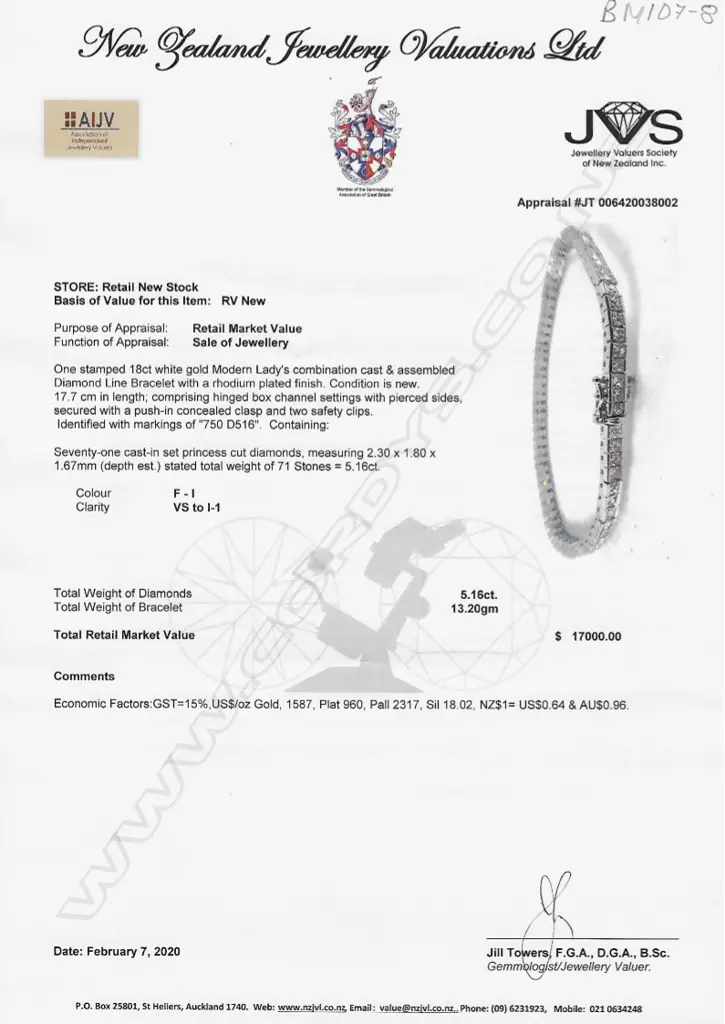 An 18ct. white gold and multi-diamond tennis bracelet Image 1++