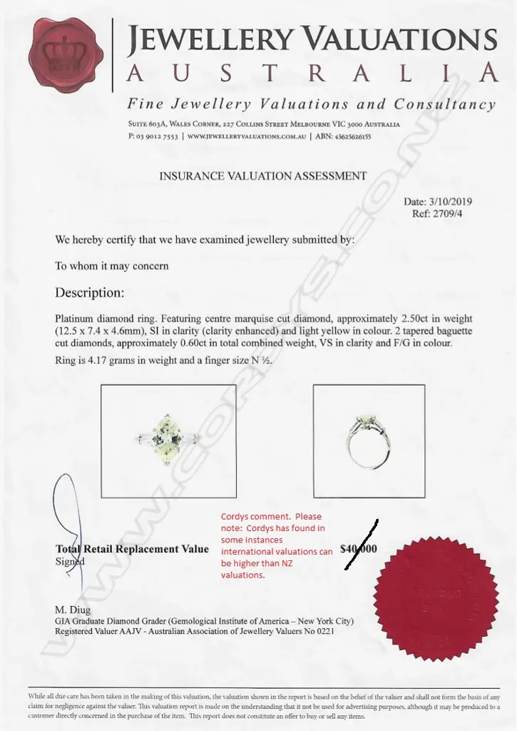 A platinum and diamond solitaire ring Image 1++