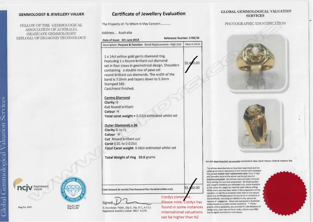 A 14ct yellow gold and diamond gents ring Image 1++