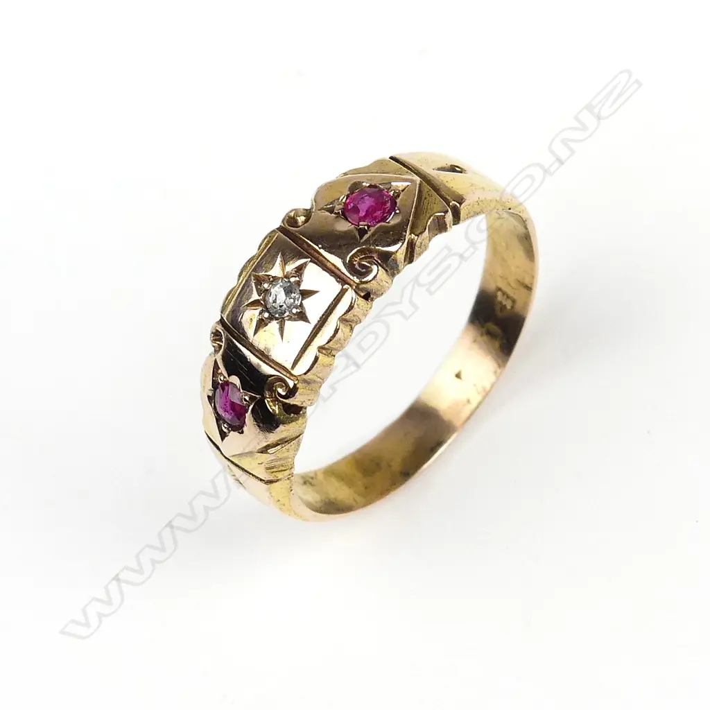 A 15ct gold ruby and diamond ring Image 1++