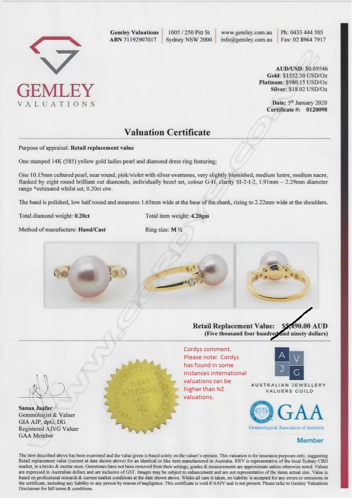 A 14ct gold pearl and diamond ring Image 1++