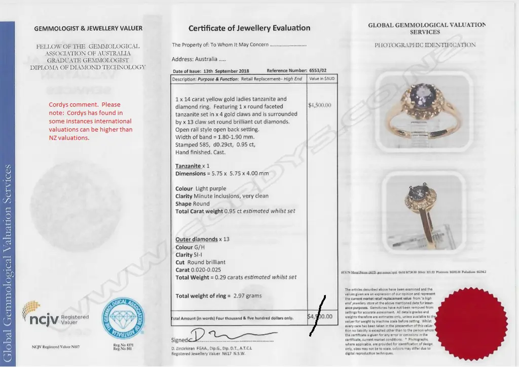 A 14ct gold tanzanite and diamond ring Image 1++