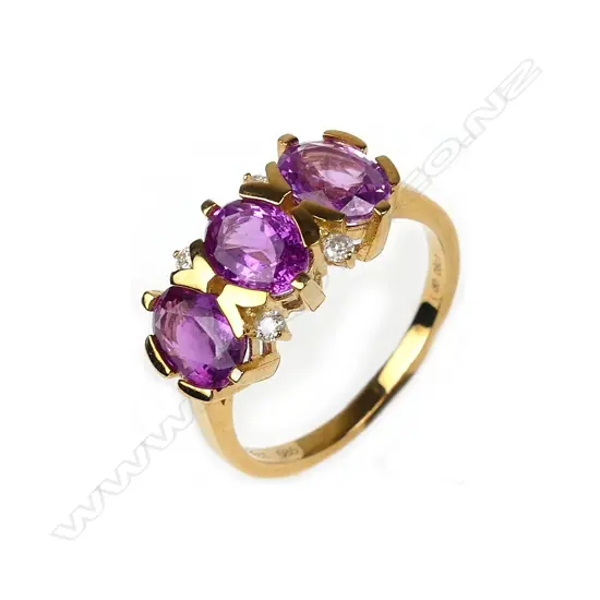 A 14ct gold sapphire and diamond ring