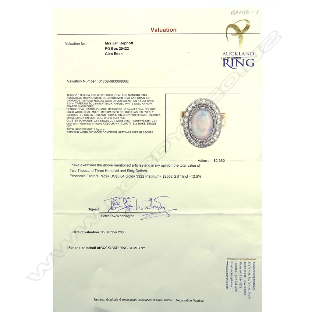 An 18ct yellow and white gold opal and diamond ring Image 1++