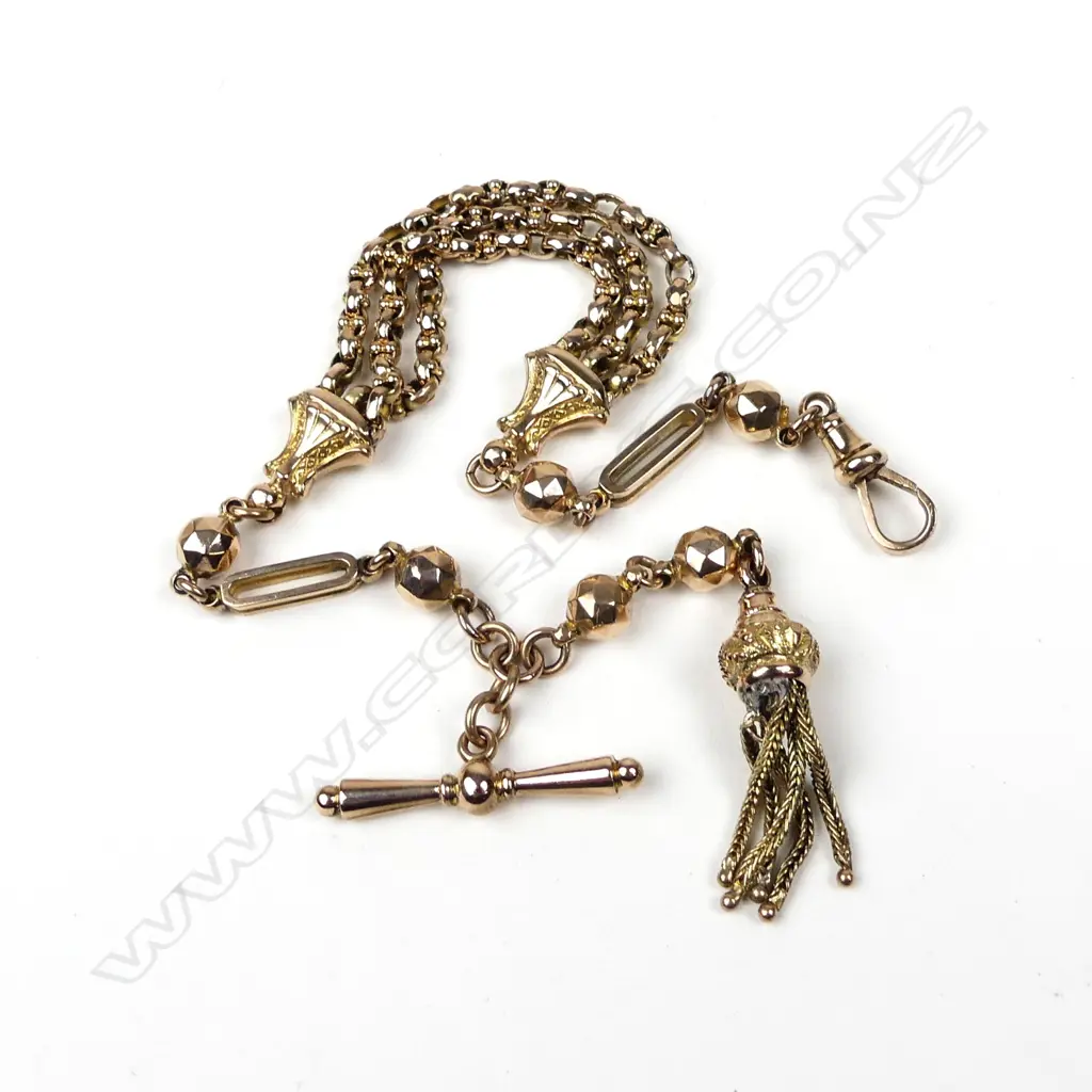 A Victorian 9ct rose gold Albertina Image 1++