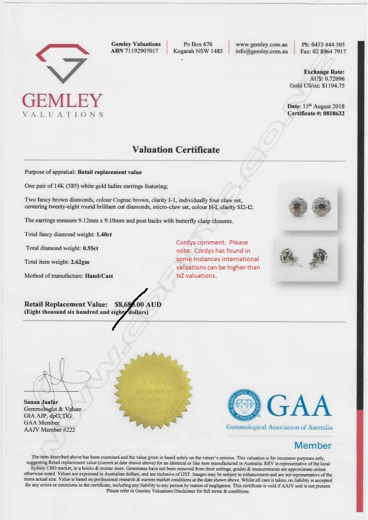 A pair of 14ct white gold and diamond earrings Image 1++