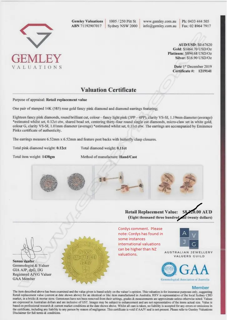 A pair of 18ct rose gold and diamond cluster earrings Image 1++