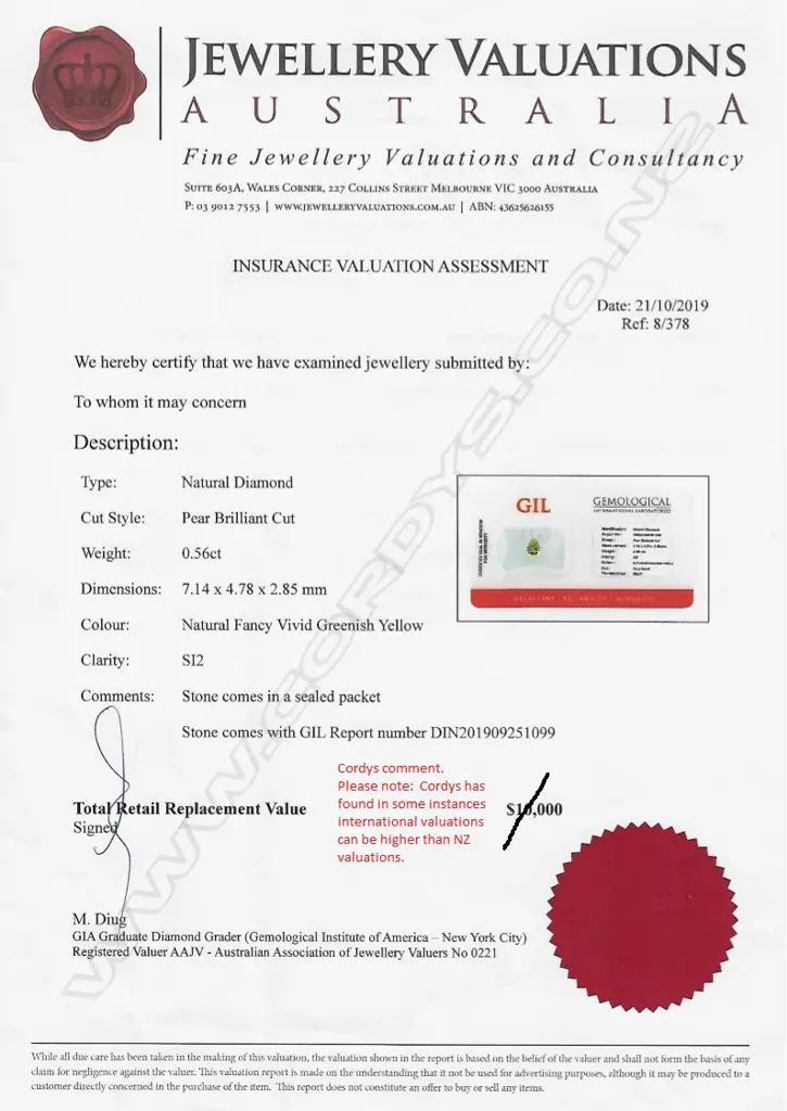 An unset pear cut diamond Image 1++