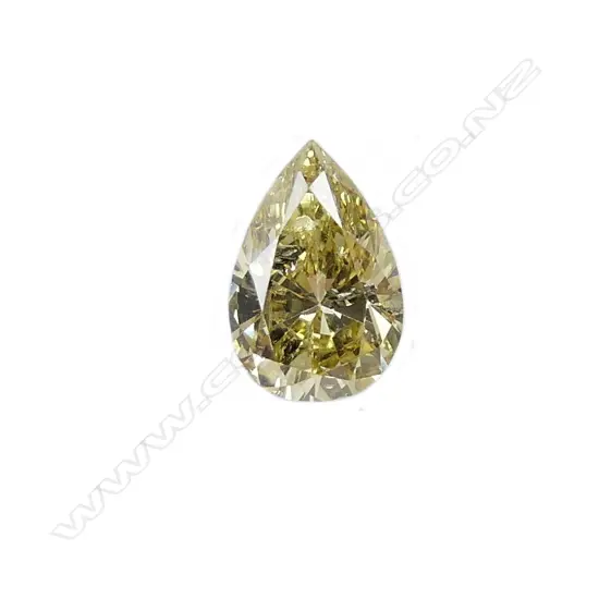 An unset pear cut diamond