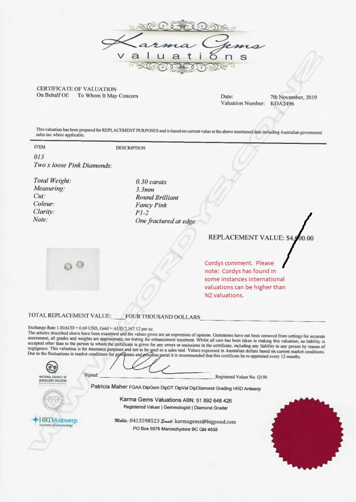 A pair of unset diamonds Image 1++