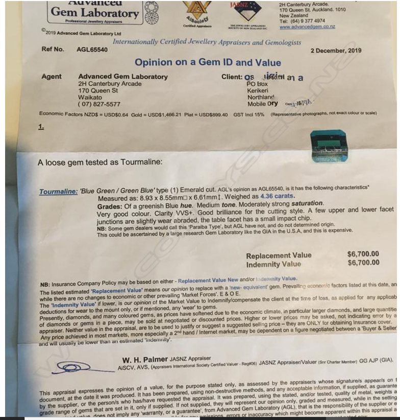 A 4.36ct emerald cut tourmaline Image 1++