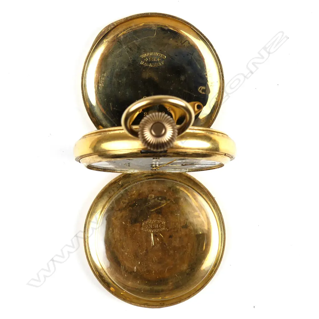 An 18ct gold cased hunter pocket watch Image 1++