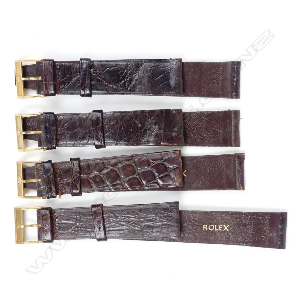 Four unused original 1920s Rolex Watch Co. leather watch straps Image 1++