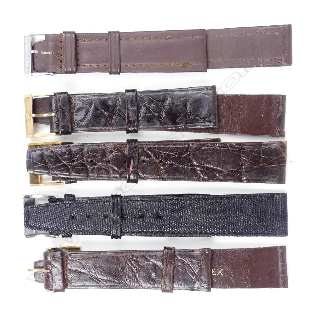 Five unused original 1920s Rolex Watch Co. leather watch straps Image 1++